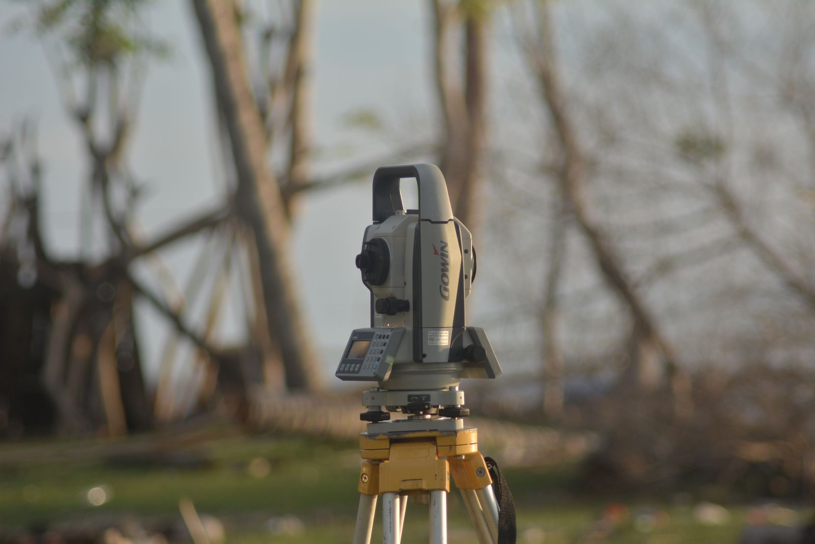 High precision laser scanning instrument on a London survey site