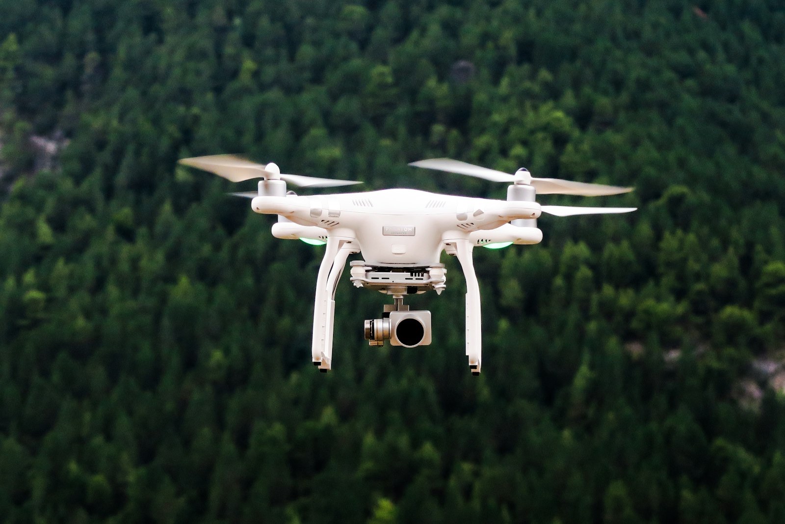 Survey drone in flight capturing a topographical survey